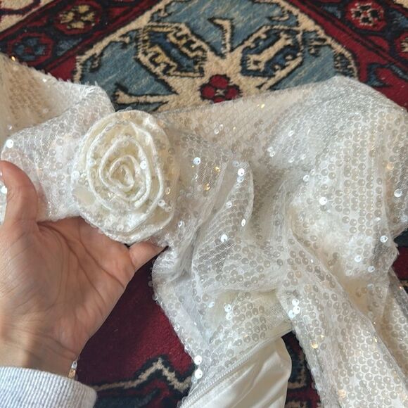 SEQUIN CUT OUT FLOWER MAXI DRESS - Picture 11 of 11